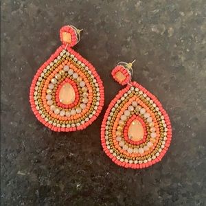 Pink Lily tear drop earrings